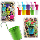 Iron Plant Flower Seed Pot Hanging Vase Bucket Balcony Planter Garden Home  Gw