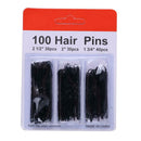 100pcs Black Waved U-Shaped Hair Bobby Pins Women Metal Hair Styling Clips