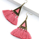 4X(Bohemian Tassel Statement Earrings Boho Ethnic Long Fringed Earring For N9R5)