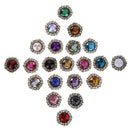 20pcs Mixed Color Retro Round Rhinestone Button DIY Clothing Accessories
