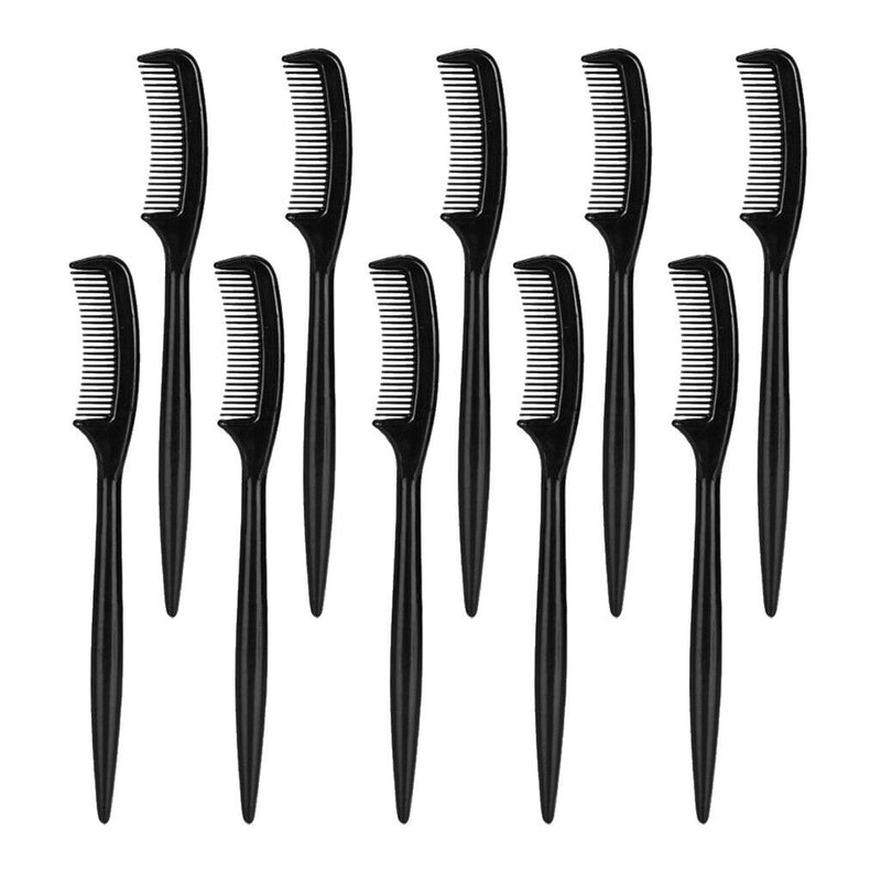 10 Pieces Plastic Mini Eyebrow Trimming Shaping Combs Brushes Makeup Black