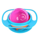 Novelty 360 Rotary Gyro Umbrella Spill-Proof Children Balance Bowl (Blue) A