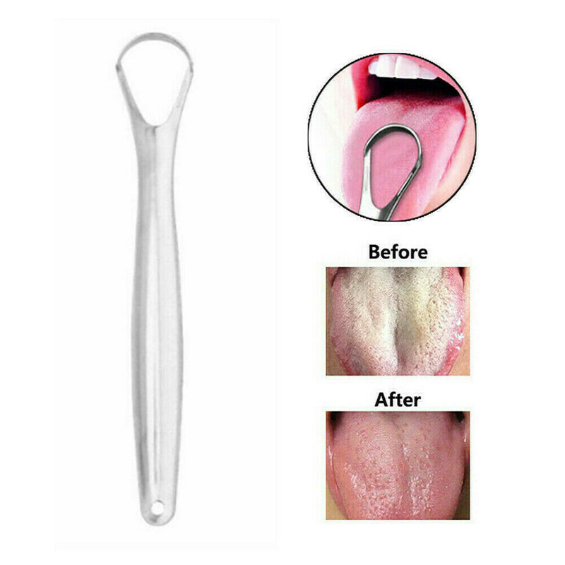 Stainless Tongue Scraper Fresh Breath Metal Cleaning Cleaner Tool for Oral Care/