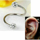 Crystal Stainless Steel Twist Ear Helix Cartilage Earring Stud Body Pierc D N2S8