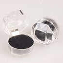 10Pcs Acrylic Clear Ring Earrings Storage Box Display Organizer Black Pad A