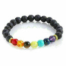 7 Chakra Healing Beads Bracelet Natural Lava Stone Diffuser Bracelet Jewelr Z5Q4