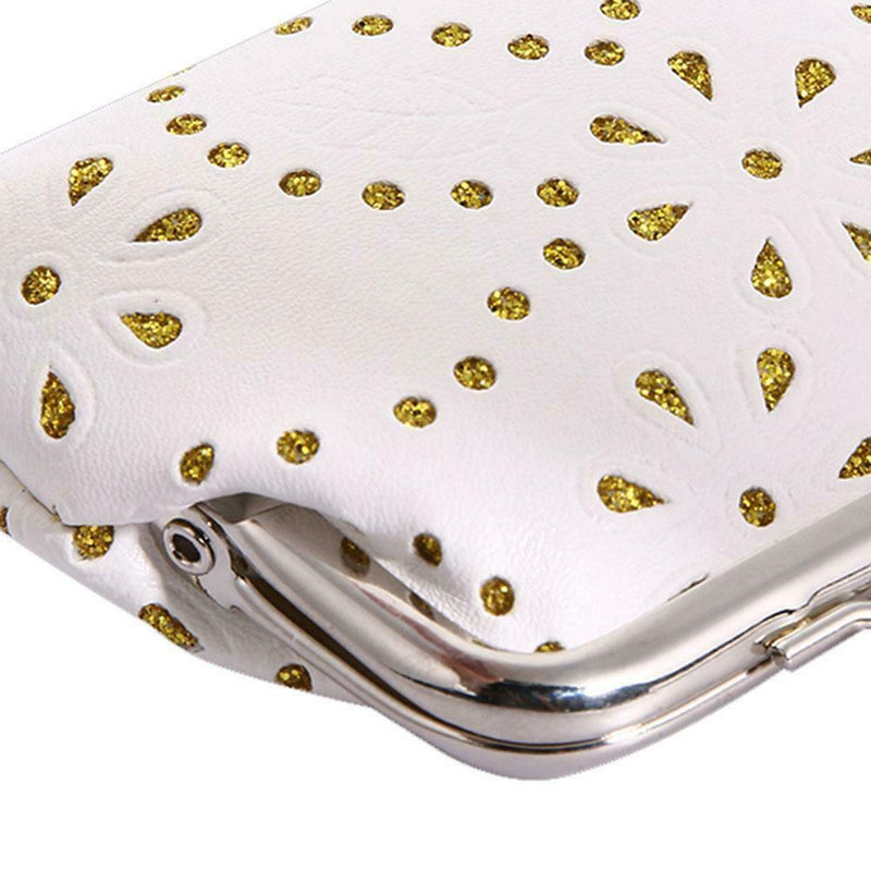 Women Kids Hollow Mini Coin Wallets PU Leather Clip Card Clutch Holder Case