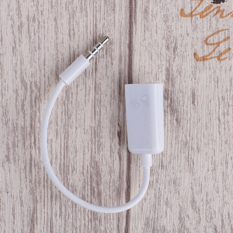 3.5mm mic audio jack to headphone microphone y splitter cable converter SP