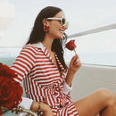New Fashion Street Style Hyperbole Big Red Heart Stud Earrings For Women Go