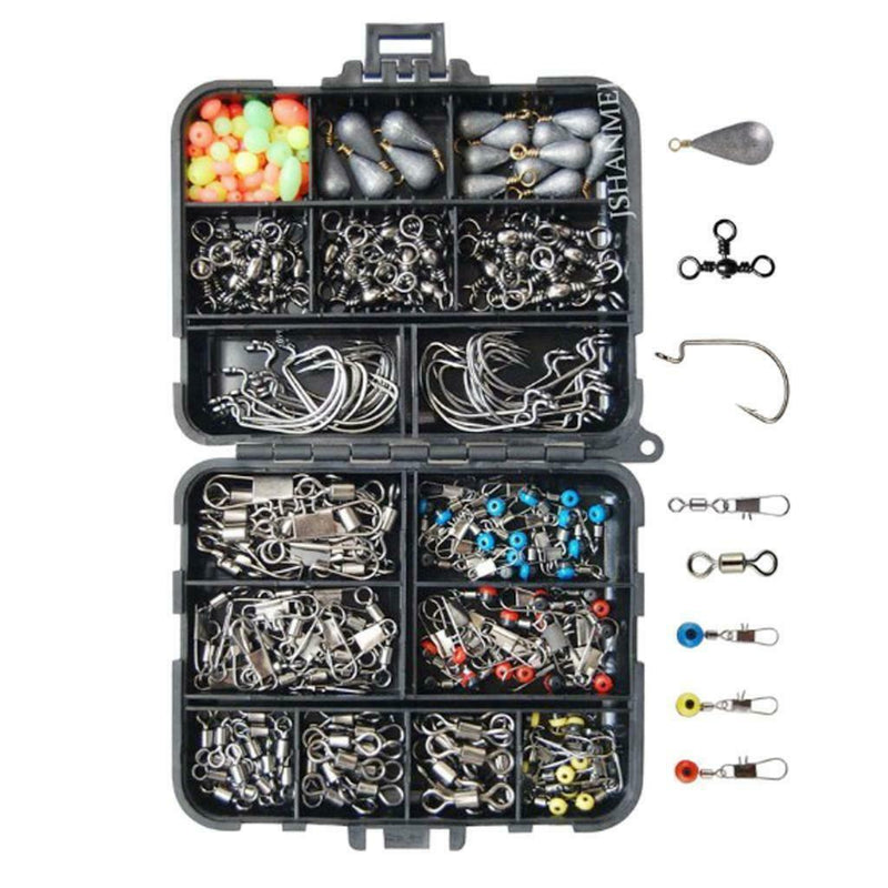 160 Pieces Fishing Accessories Kits Jig Hooks Fishing Set with Tackle Box