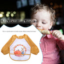 Cartoon Full Sleeve Baby Bib Waterproof Paint Feeding Apron (Pink Rabbit) A