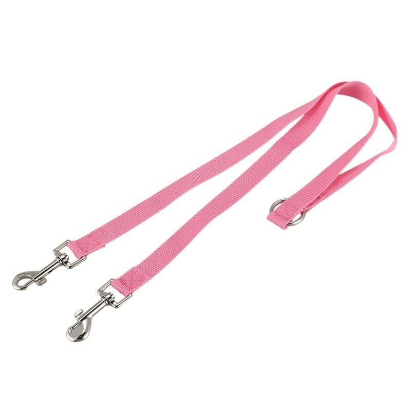 50cm nylon Duplex Double Dog Walk Coupler Twin Lead 2 Way Two Pet Leash Saf