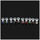 10x White 16G Stainless steel Crystal Labret Stud Monroe Bar Lip Ring Pierc