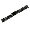 Bracelets watch links clasp stainless buckle 20mm end right Solid Black str T9B2