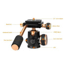 Q160 Professional Travel Camera Tripod Ball Head Handle Pan Head Compatibil
