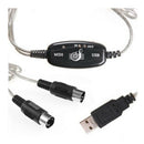 USB To MIDI Cable For Music Keyboard Adapter Converter, Black Extension Cable