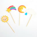 4pcs cupcake topper cloud moon sun star paper cake topper party decoration  Z