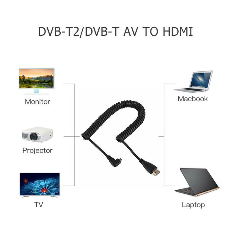 Right Angled 90 Degree Micro HDMI to HDMI Cable Telescopic Spring HDMI Wire