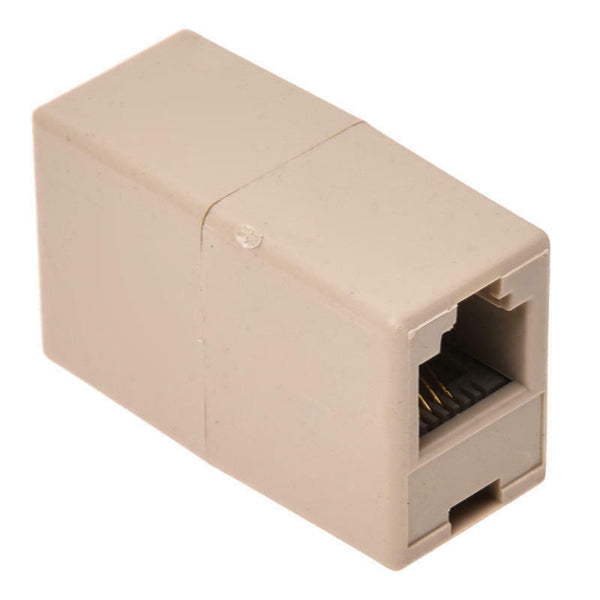 6P4C RJ11 Female/Female Coupler of Phone Cord Adapter Beige N2G1