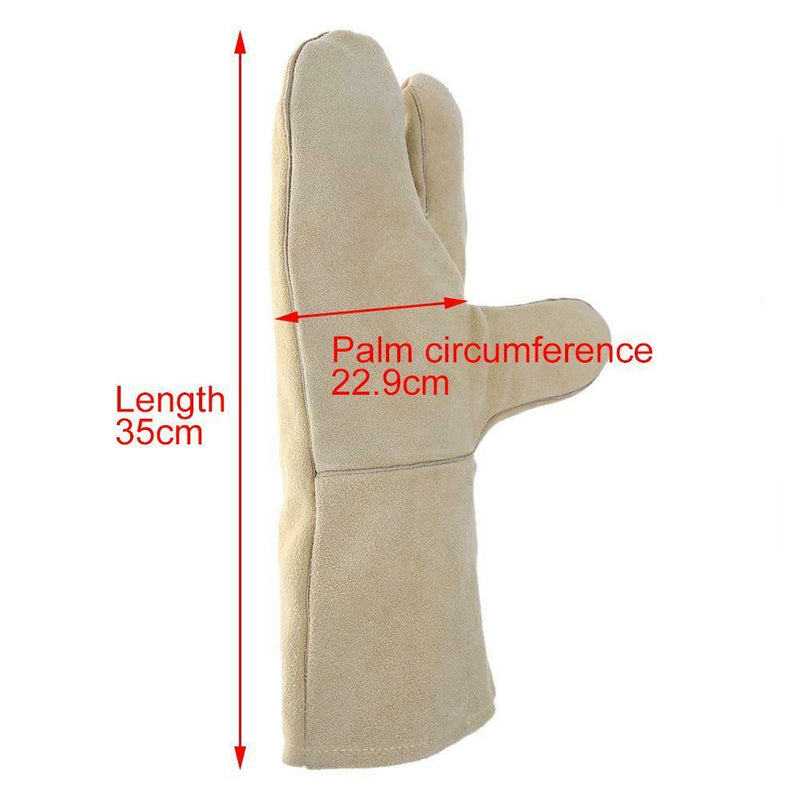 Welding Worker Cow Split Core Leather Gloves Heat Resistant Safety Gloves A