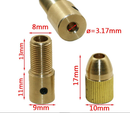 8Pcs 3.17mm Copper Drill Clamp 0.5-3mm Electric Drill Bit Collet Drill Tool BX