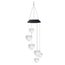 6LED Colorful Love Heart Wind Chime Lamp Solar Powered Garden Hanging Lamp