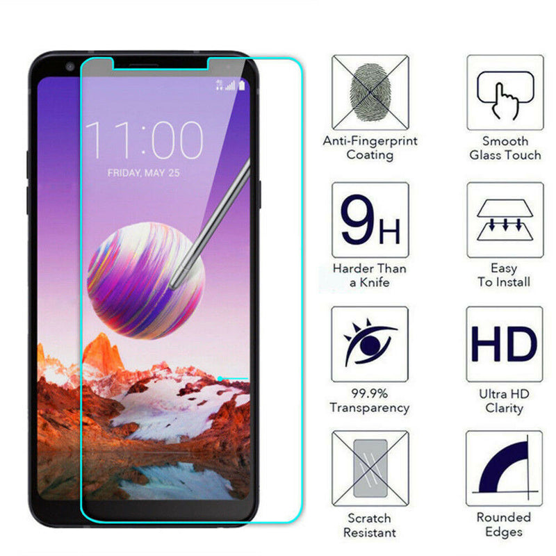 Authentic 2.5D 9H Bubble-Free Tempered Glass Screen Protector Film f. LG Stylo 4