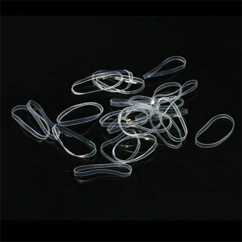 Women's Hair Tie Band Ponytail Holder Elastic Rubber Clear White 200pcs/Bag Hot