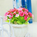 Nostalgic Bicycle Artificial Flower Decor Plant Stand (Pink+white) H1P1