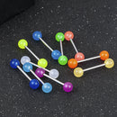 10Pcs/Set Body Piercing Jewelry Luminous Glow Tongue Rings Lip Nose Barbell Bars