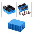 Set of 2 Blue Plastic 1/4Inch Hex Shank Screwdriver Bits Holder Storage Case