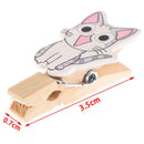 10 pcs/ lot Cute Cheese meow Wooden Paper Clips / Small Craft Photo PegsJC!E