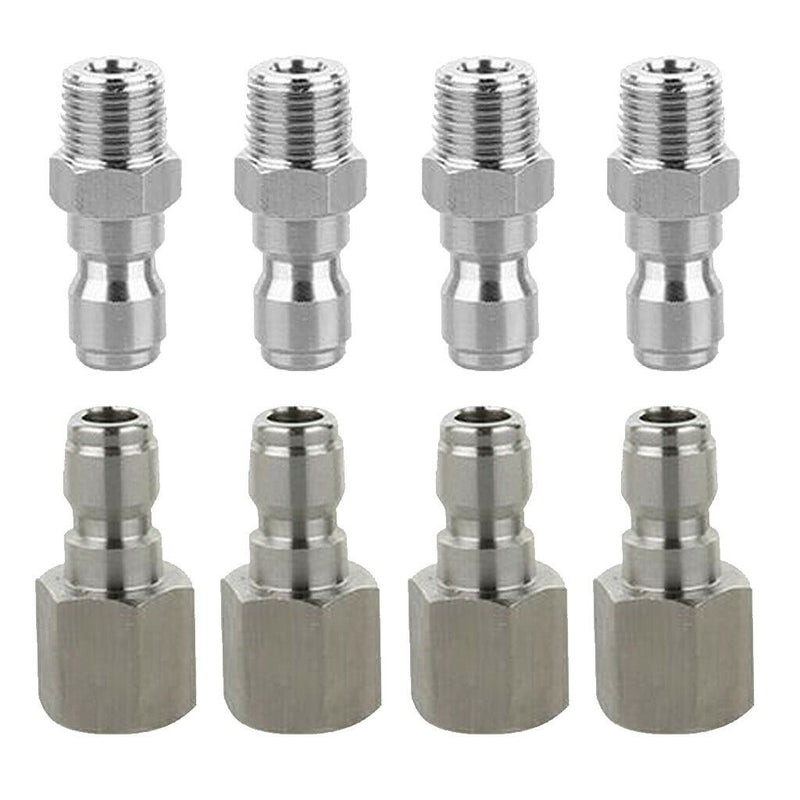 8Pcs Pressure Washer Quick Connector Easy Connect Fitting 1/4" G Male Pipe