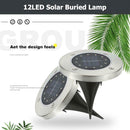 12 LED Solar Buried Light Waterproof Outdoor Lawn Ground Lamp (Warm White)