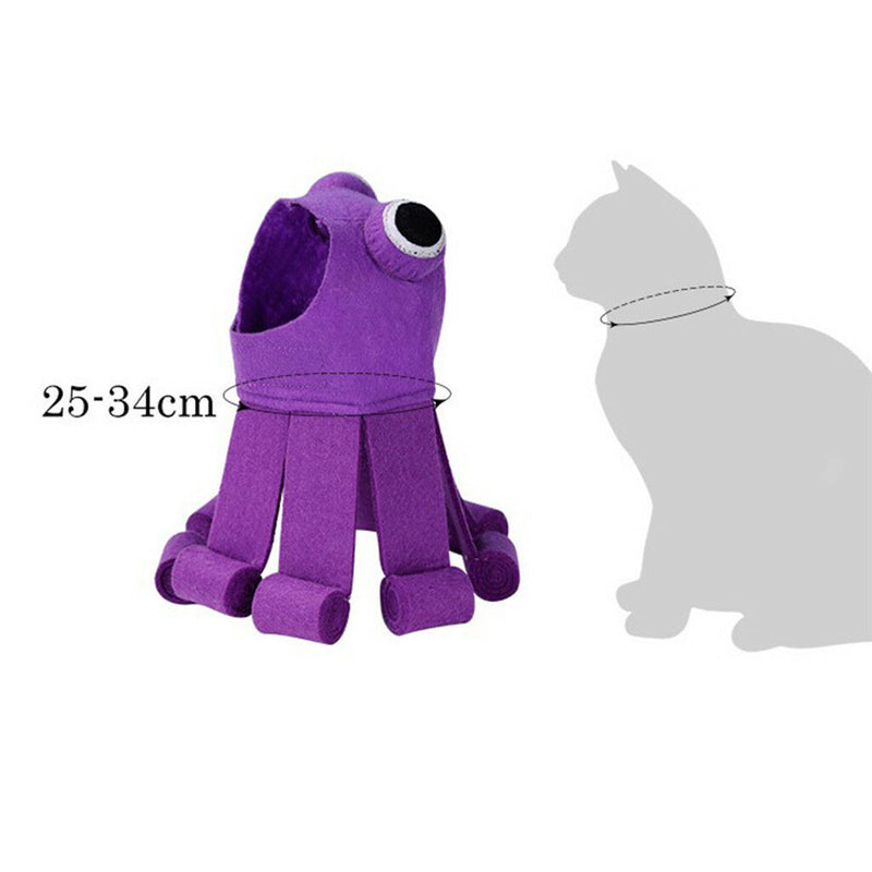 Octopus Wigs Pet Halloween Hat Adjustable Collar for Dog Cat Party Supplies