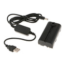 Dummy Battery DC Coupler Replace of NP-F550 NP-F990 Battery, USB Power Cable