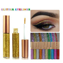 Waterproof Shimmer Eyeshadow Glitter Liquid Eyeliner Metallic 10 Colors Cosmetic