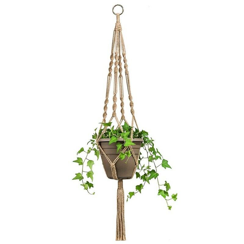2 Pcs Macrame Plant Hanger Indoor Outdoor Hanging Planter Basket Jute Rope