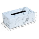 Rectangular Marble PU Leather Facial Tissue Box Cover Napkin Holder Paper T U4M5