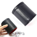 1PC High Quality PU Leather Flannel Mute Dice Cup Of Game Supplies With 5 DN`US