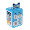 Electronic Code Safety Saving Box Cash Coin Money Piggy Bank ATM Toys Blue