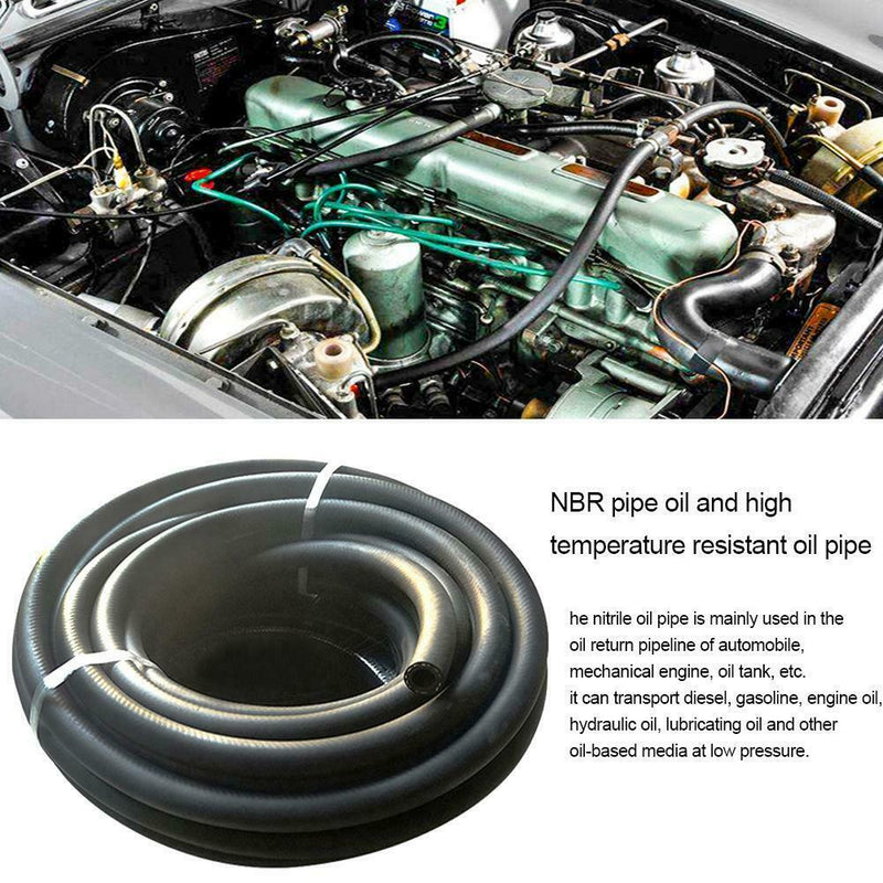 Universal Oil Resistant Rubber Tube Black Fuel Hose Oil Gas Line Practical