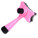 Pet Brush Hair Fur Shedding Trimmer Grooming Rake Comb Brush Tools-Pink H2F8