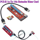 USB 3.0 PCI-E Express 1x To 16x Extender Riser Card Adapter Power Cable Kits