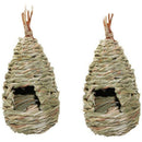 2 Pack Grass Bird Hut Bird House House Hanging Bird Nest Fiber Hand-Woven B P8A5
