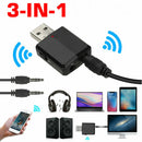 For TV PC Car 3.5mm 3 in 1 USB Bluetooth 5.0 Audio Transmitter Receiver Adapter