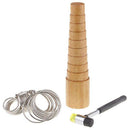 3 Pieces/Set Wood Step Bracelets Mandrel Sizer + Metal Ring Sizers + Hammer