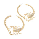 Huggie Scorpion Stripe Crystal Bamboo Hoop Hip Hop