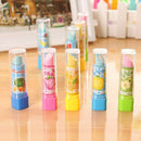 Cute Rubbers for Kids Fruit Lip Salve Lipstick Rubber Erasers Smooth Appear B6M5