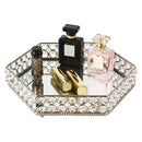Handcraft premium crystals 2 layer crystal beads mirrored glass surface tray